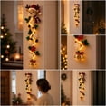 thumbnail image 3 of LOWLHOME Glowing Christmas Door Hanger, Warm LED Lighted Holiday Door Decor with Festive Christmas Design, Cloth Hanging Decoration for Front Door Entryway Porch and Wall, 47.2 in, 3 of 5