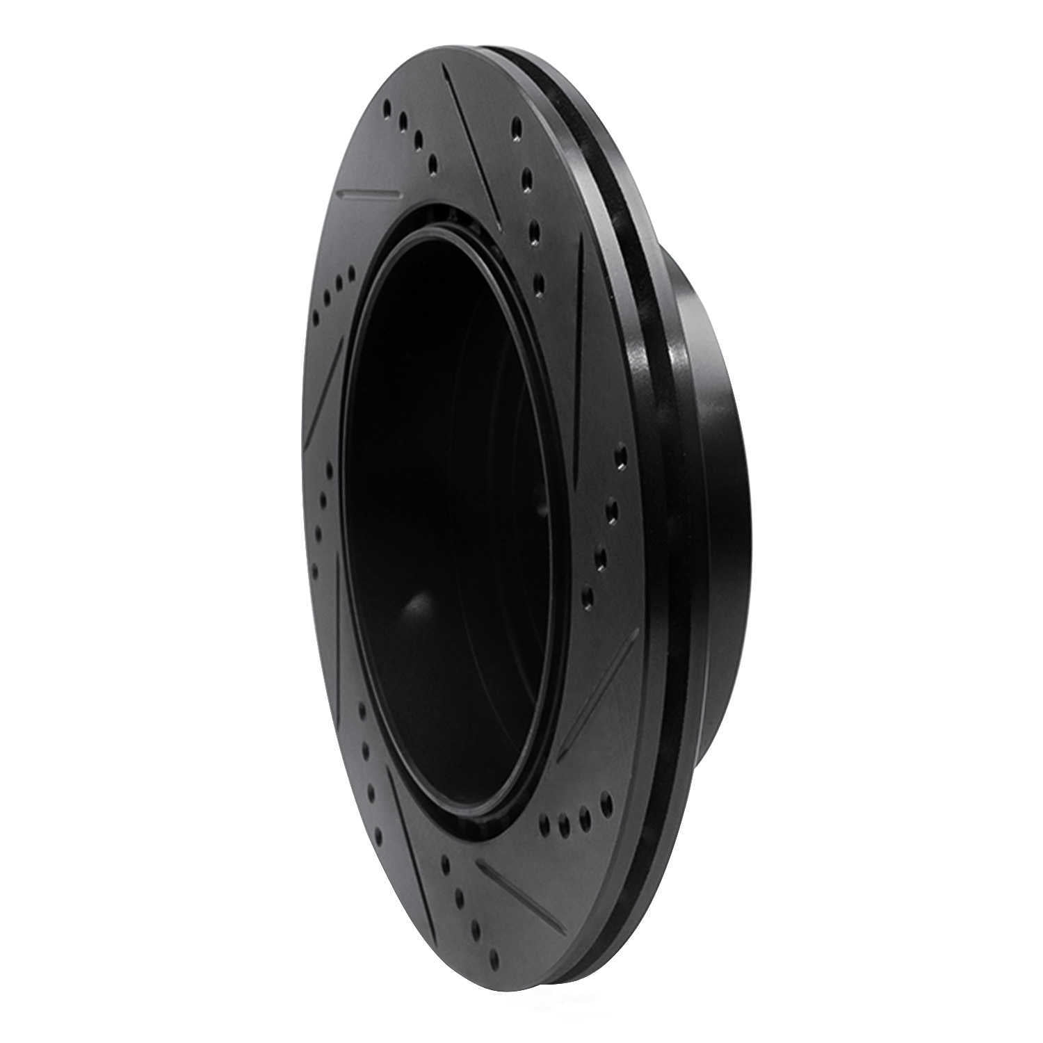Dynamic Friction Company 633-13015L DFC Brake Rotor - Drilled And Slotted - Black