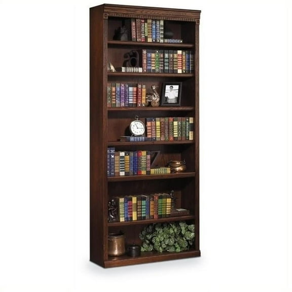 Beaumont Lane 7-Shelf 84"H Wood Bookcase in Burnish