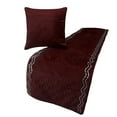 thumbnail image 1 of King Queen Twin Deep Wine Decorative Full 68"x18" Bed Runner without Pillow Cover, Quilted & Crystals Bed Scarf on Velvet fabric - Diamond Symphony, 1 of 3