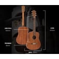 thumbnail image 4 of BAMBOO, Guitarra Acustica Travel Mahogany, Tamaño 1/2, para principiantes, adultos, viajes, 34 pulga, 4 of 8