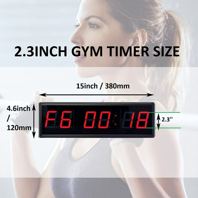 BTBSIGN LED Digital Countdown Wall Clock Fitness Timer Stopwatch for