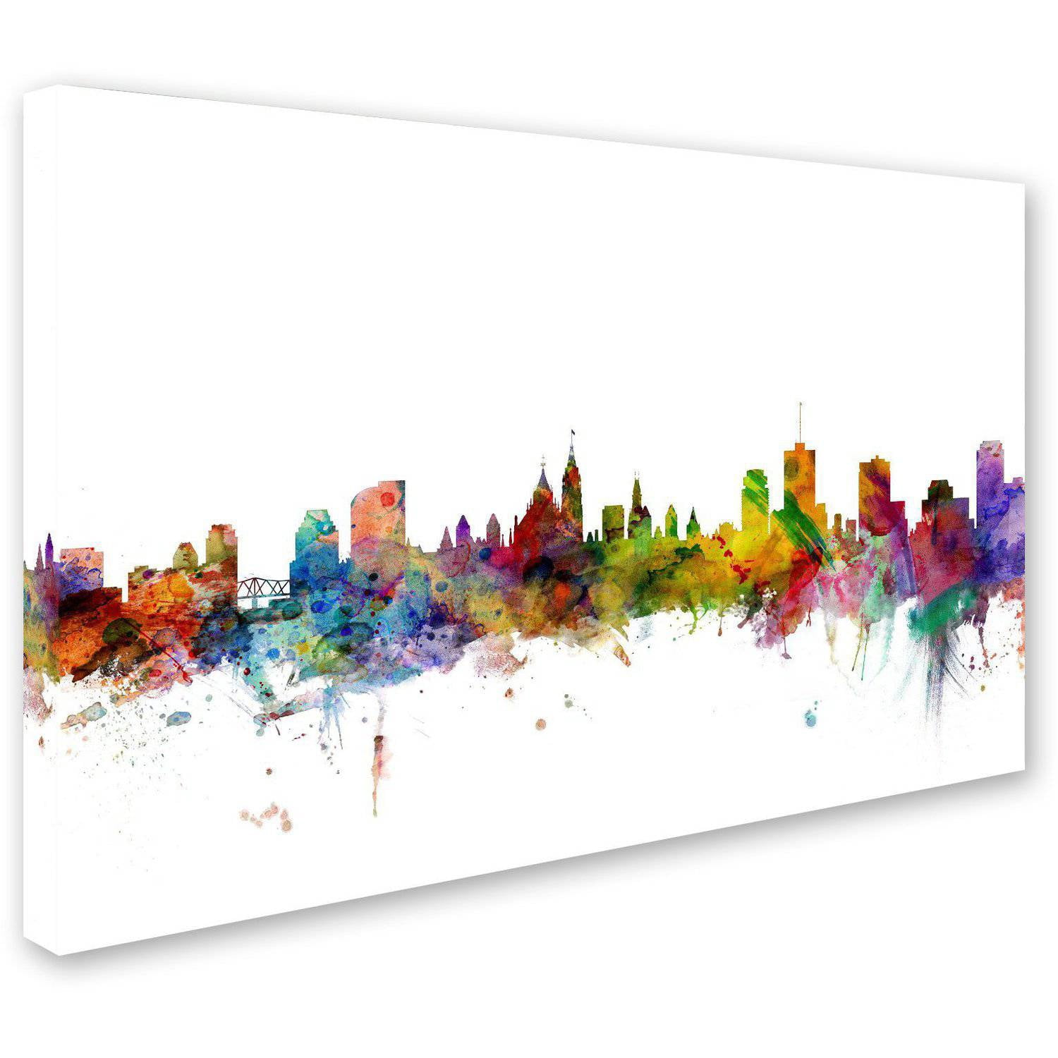 Trademark Fine Art "Ottawa Canada Skyline" Canvas Art by Michael Tompsett