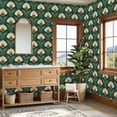 thumbnail image 4 of Vintage Peel and Stick Wallpaper Floral Beige Blossoms Green Leaves Dark Wall Mural 23.6in x 9.8ft Self Adhesive Removable Wall Paper Renter Friendly Wallpaper for Nursery Bedroom Cabinets, 4 of 8