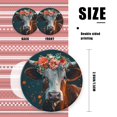 thumbnail image 2 of Cow With Flowers on Head Against Dark Background - Christmas Ornament Xmas Keepsake Ceramic Ornaments Holiday Decorations for Tree Christmas Gift Ideas 2.95in, 2 of 6
