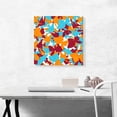thumbnail image 2 of ARTCANVAS Teal Orange Maroon Camo Camouflage Gold Sea Fish Pattern Canvas Art Print - Size: 18" x 18" (0.75" Deep), 2 of 9