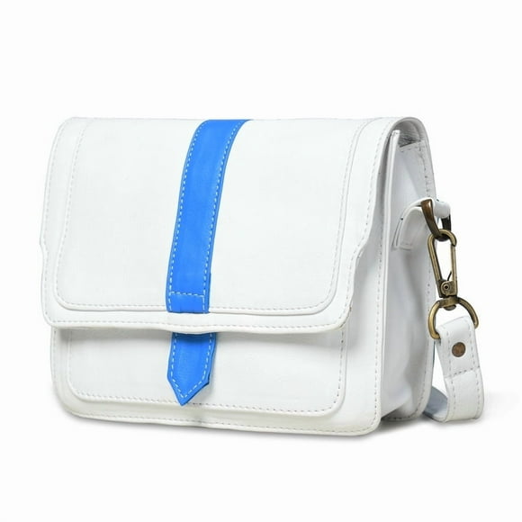 SHARO Bandolera Shopper de Guijarros de Cuero para Adulto, Blanco, 1 Pieza