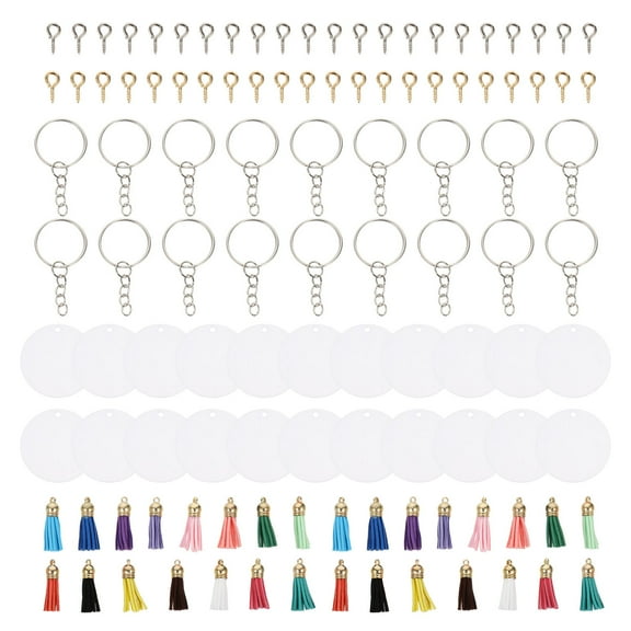 ULTNICE 1 Set Tassel Keychain Acrylic Golden Decorative Keyring for Craft Projects