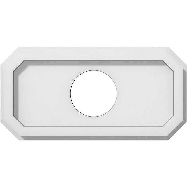 Ekena Millwork CMP12X6ED-03000 3 in. ID x 4 in. Rectangle Emerald Architectural Grade PVC Contemporary Ceiling Medallion