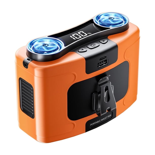 Ventilador de cintura Astaowl, 1000 mAh, recargable por USB, 10 velocidades, 40 h