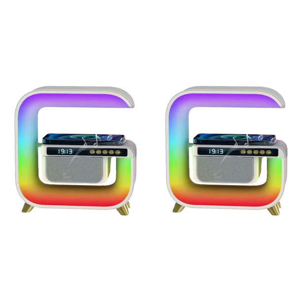 2uds. Altavoz compatible con Bluetooth, cargador inalámbrico, altavoz inteligente, luz nocturna