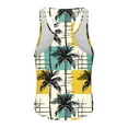 thumbnail image 3 of Handshe Men's Hawaiian Printed Vest Top, Thin - Strap Open - Back Crew Neck Sports Vest, 3 of 4