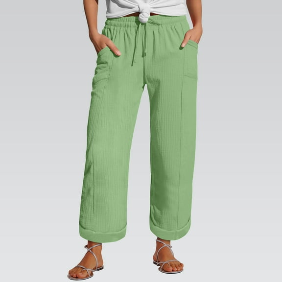 BILIKEYU Women's Lightweight Linen Summer Pants, womens pants, women's clothing, cargo pants women baggy