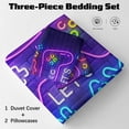 thumbnail image 3 of BlessLiving 3Pcs Gaming Duvet Cover Set for Boys King Bed Set Purple Bedding Set, 3 of 7
