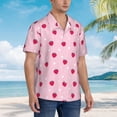 thumbnail image 2 of Lsque Strawberry And Heart pattern Hawaiian Shirt for Men, Unisex Summer Beach Casual Short Sleeve Button Down Shirts-3X-Large, 2 of 9