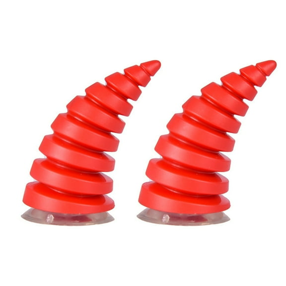 2PCS Motorcycle Helmet Horns Helmet Racing Horns Punk Style Scooter Motorbike Helmet Horn Motorcycle Accessories Red