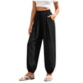 thumbnail image 3 of Joggers for Women Ihhxva Cuffed Ankle Relaxed Fit Jogger Pants Elastic Waist Solid Color Fashion Adjustable with Pockets Athletic Casual Lounge S-2XL, 3 of 9