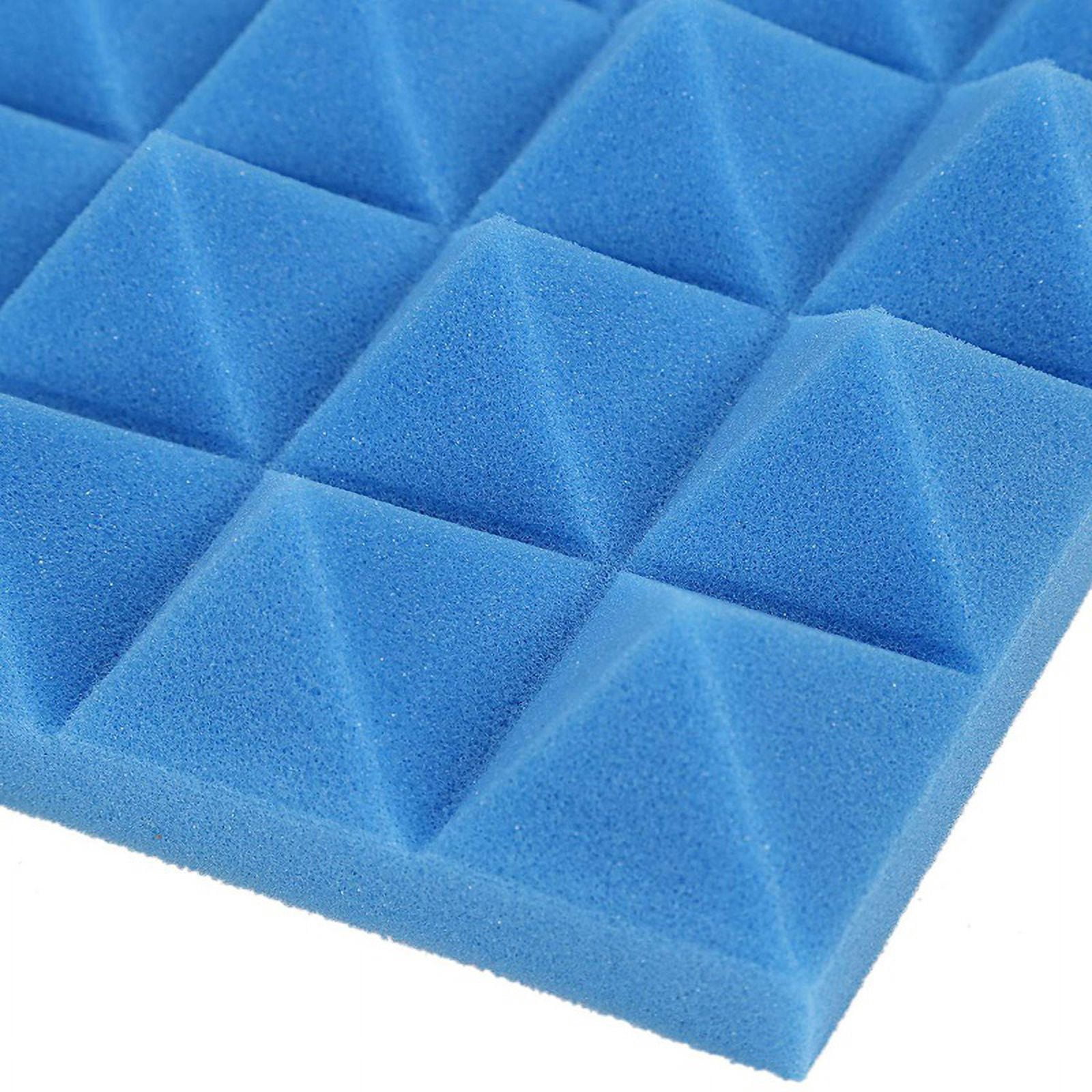 36X Charcoal Acoustic Foam Tiles Soundproofing Foam Panels Studio Sound Padding 2 x 10 x 10 Inch(Black+Blue)
