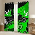 thumbnail image 2 of Erosebridal Dirt Bike Blackout Curtains Motocross Curtains & Drapes Dirtbike Living Room Decor,Rider Motorcycle Window Curtains Cool Sports Window Treatments,Green Black, 2 of 6