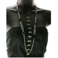 thumbnail image 2 of Mi Amore Long, Silver-Tone Necklace With Black Faceted Accents TMN824, 2 of 3