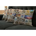 thumbnail image 2 of Ambesonne Vintage Throw Pillow Cover 4 Pack, Traveler Tourist Stamps, 24", Brown Yellow, 2 of 6