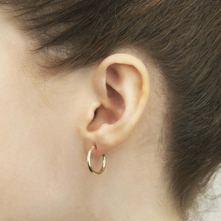 Hoop Earrings 2mm x 16mm 14k Yellow Gold-plated Sterling Silver Hoop Earrings 2mm x 16mm 14k Yellow Gold-plated Sterling Silver