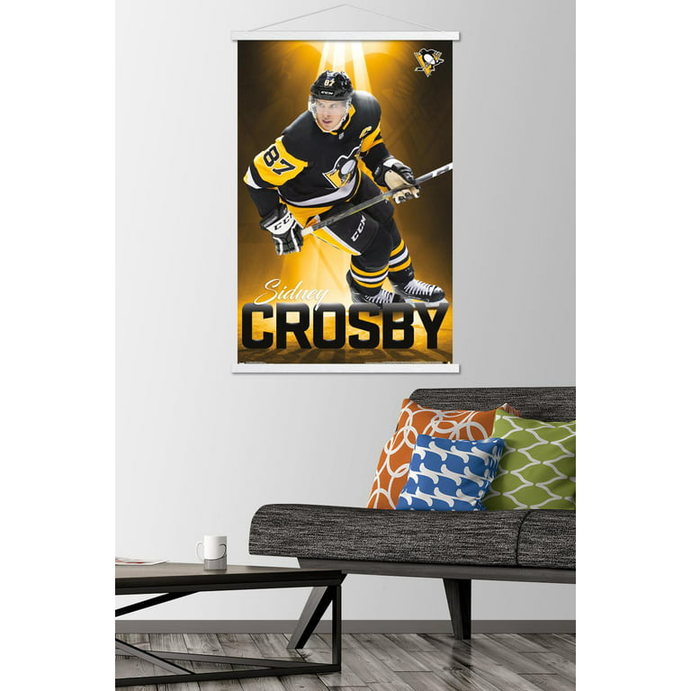 Sidney Crosby 87 Pittsburgh Penguins player football retro poster