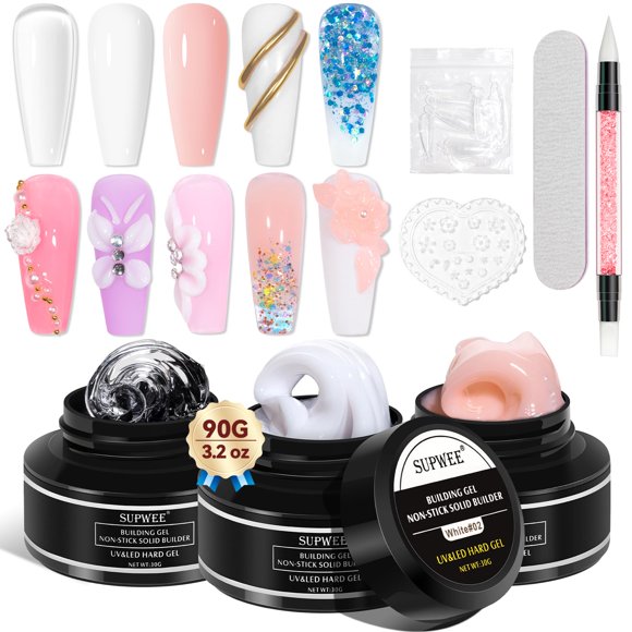 Gel Builder SUPWEE Solid para decoración de uñas 3D, antiadherente, manos