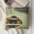 thumbnail image 3 of YINGXI  Vintage Outdoor Throw Pillow Covers Case Decorative Retro Wood Boat with Quote Lake Time Theme Decor Square Pillowcase Cushion Cover Couch Sofa Decoration Gift (Lake time) 18x18in, 3 of 5