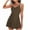 z2-Brown, variant on RQYYD Women's One Piece Swimdress Cutout Ruffled Tummy Control Skirt Swimsuit V Neck Criss Cross Bathing Suits 2024 Swimwear