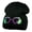 Black, variant on Mardi Gras Glasses with Plumes Embroidered Short Beanie - Royal OSFM