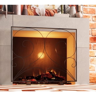 Smith & Hawken Folding Mesh Arch Fireplace Screen in Black/Bronze