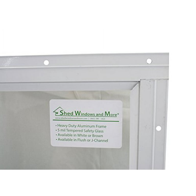 Windows and More 14" X 21" White Flush Mount Tempered Glass, Playhouse Windows, Chicken Coop Windows