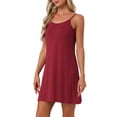thumbnail image 4 of INSPIRE CHIC Women's Nightgown Modal Soft Spaghetti Strap Dress Crewneck Sleepwear M Red, 4 of 6