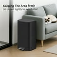 thumbnail image 6 of mVm 10.6 Gal Kitchen Trash Can, Step Trash Can with Lid, Smooth Edge Garbage Bin for Home Office (Black), 6 of 6