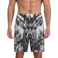 thumbnail image 2 of Picia Monochrome Deer Floral Pajama Shorts for Men, Men's Pajama Bottoms, Sleepwear,Short Pajama Pants-Large, 2 of 9
