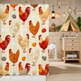 thumbnail image 2 of Erosebridal Rooster Shower Curtain 72Wx72L for Boys Girls, Farm Eggs Waterproof Bathroom Curtain, 2 of 5