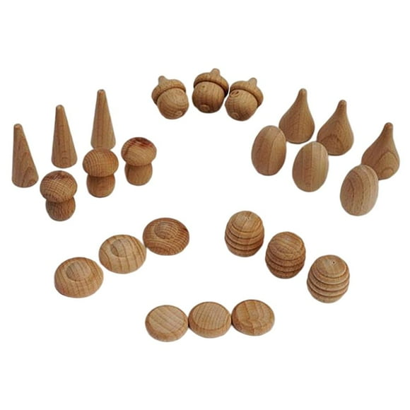 24 Piezas de Adornos de de Clavija de Natural para Proyectos de Manualidades