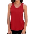 thumbnail image 2 of ZHYou No Boundrie Women's Scoop Neck Tank Tops Lightweught Sleeveless Workout Loose Fit Pullover Casual Yoga Tops for Women Red Size L, 2 of 7
