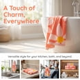 thumbnail image 6 of REGALWOVEN Floral Pattern Pure Cotton Soft Absorbent Decorative Hand Towels for Bathroom 13 x 29 Inch Orange 2-Piece, 6 of 6