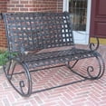 thumbnail image 3 of Maykoosh Urban Oasis Bench Rocker, Sturdy Iron Construction with Lattice Motif and Scrollwork, Powder-Coated Finish for Durability and Rust Resistance, 41" L x 21" W x 37" H, 3 of 3