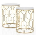 thumbnail image 1 of Pemberly Row Contemporary Metal 2-Piece Nesting Table in Gold and White, 1 of 7