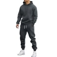 thumbnail image 2 of Resicozy Track Suits for Men 2 Piece Hoodies With Sweatpants Sets Casual Running Jogging Sport Suit Dark Gray 3XL, 2 of 8