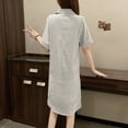thumbnail image 5 of Meichang Nightgowns for Women Short Sleeve Collar Button Down Sleepshirt Nightdress Boyfriend Sleepwear Mid Length Nightshirt, 5 of 6