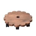 thumbnail image 2 of Support de Jardinière en Bois Mobile avec Roues Support de Pot de Fleurs, 2 of 7