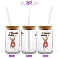 thumbnail image 2 of Happy Thanksgiving Chinese Crested with Turkey Pumpkins Autumn Vibes 16oz Glass Cup Mug Dog Lover Glass Can with Bamboo Lid and Straw - 12018, 2 of 5