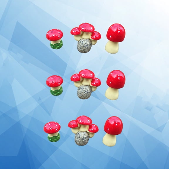 GOOHOCHY  9 Pcs Mushroom Garden Accessories Toadstool Ornament Office Decorations Kids