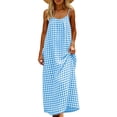 thumbnail image 5 of Omexry Beach Dresses for Women Summer Dress for Women Fashion Sleeveless Backless Cami Dresses Spaghetti Strap Flowy Long Sundress withback Sky Blue XL, 5 of 9