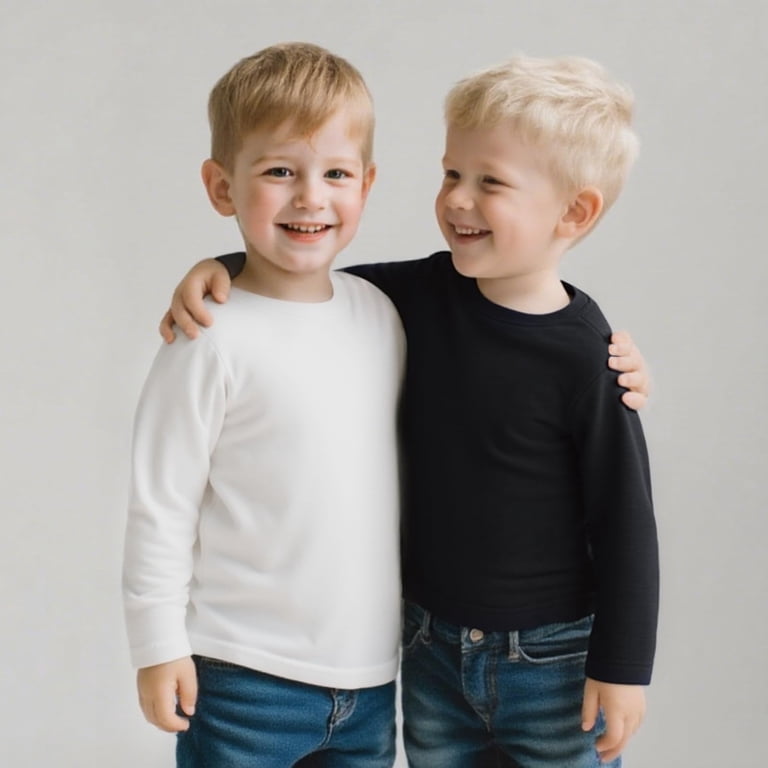 Aideaone Toddler Boy Long Sleeve Crewneck Tees 2-Pack photo 2