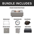 thumbnail image 2 of Ashton Propane Fire Pit Bundle 50” Outdoor Firepit 50,000 BTU Firepits for Outside with Windscreen, Tank Cover, Rain Cover, Converter Kit, Lava Rocks, Lid CSA Certified, 2 of 10